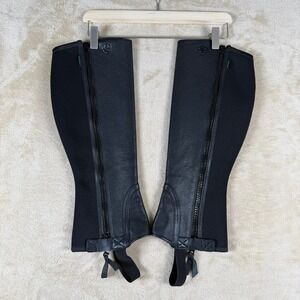Ariat Breeze Chaps Black Leather Riding Equestrian Riding Gear #10005943 Size LT